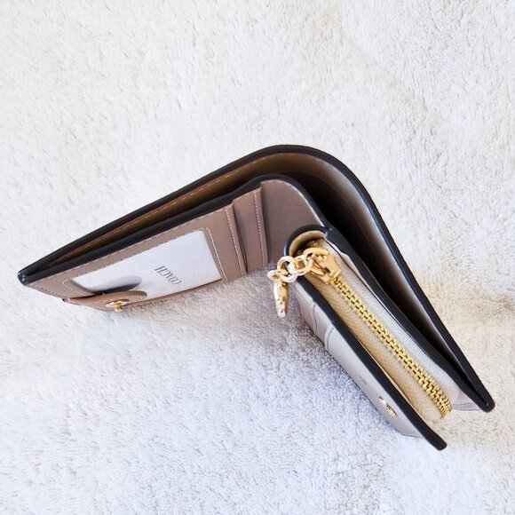 Coach CZ446 Card Holder Wallet In Blocked Signature Canvas In Sand/Tan - Picture 4 of 6